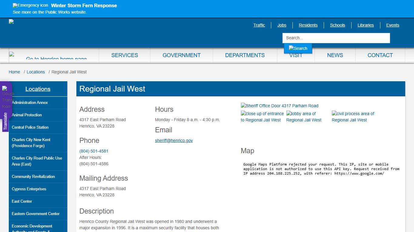 Regional Jail West » Henrico County, Virginia